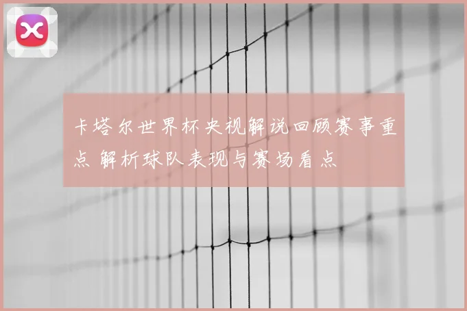 卡塔尔世界杯央视解说回顾赛事重点 解析球队表现与赛场看点